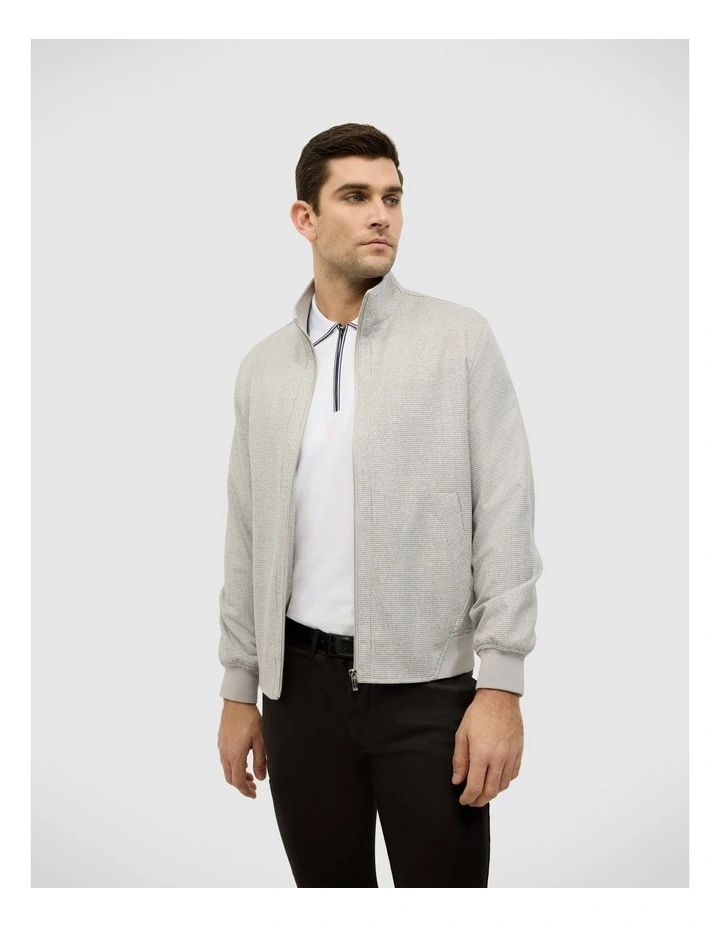 Houndstooth Travel Performance Bomber in Grey image 1