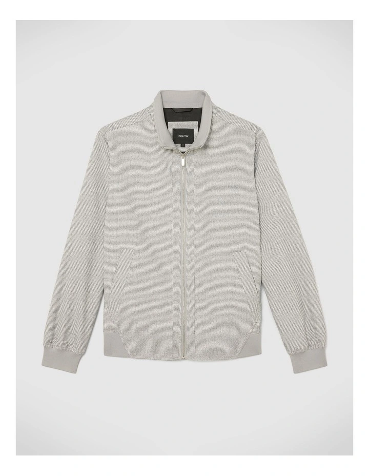 Houndstooth Travel Performance Bomber in Grey image 2