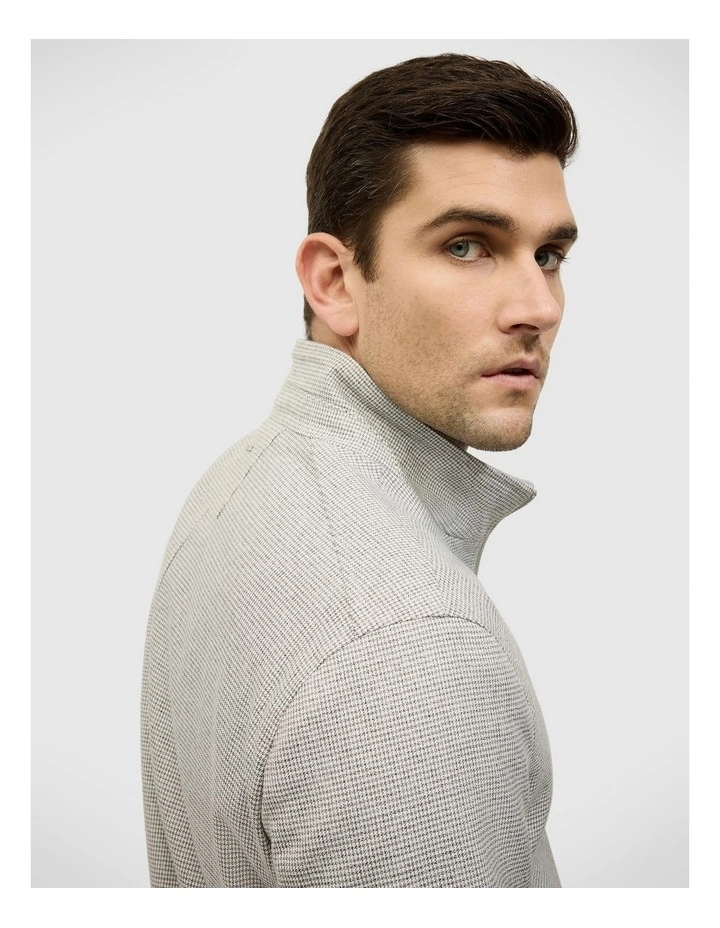 Houndstooth Travel Performance Bomber in Grey image 6