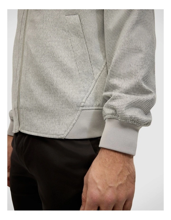 Houndstooth Travel Performance Bomber in Grey image 7