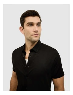 Travel Performance Short Sleeve Shirt in Black