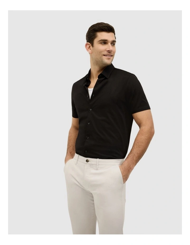 Travel Performance Short Sleeve Shirt in Black image 4