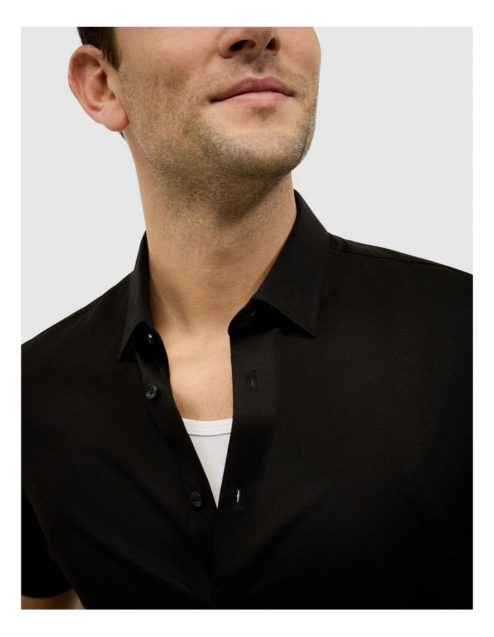 Travel Performance Short Sleeve Shirt in Black image 5