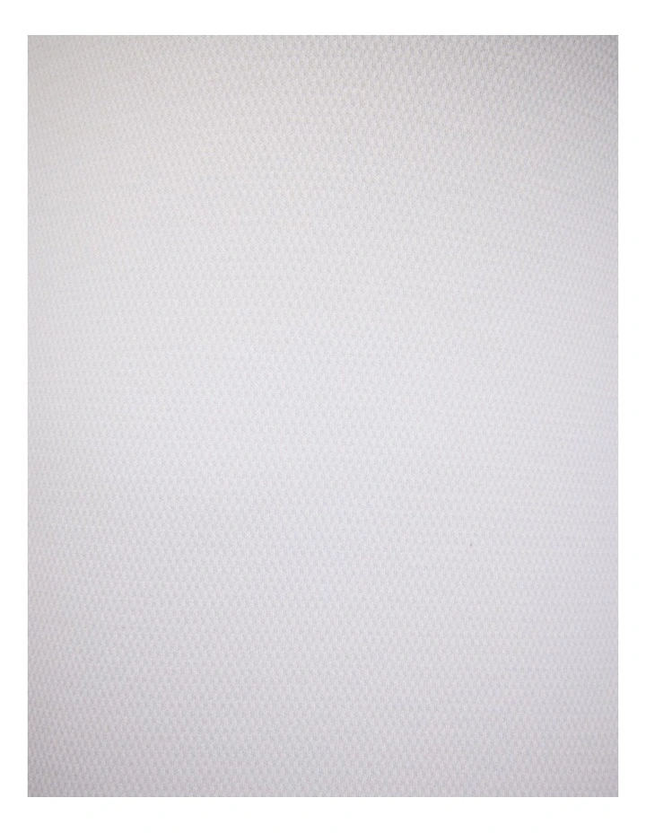 Textured Zip Collar Polo in White image 7
