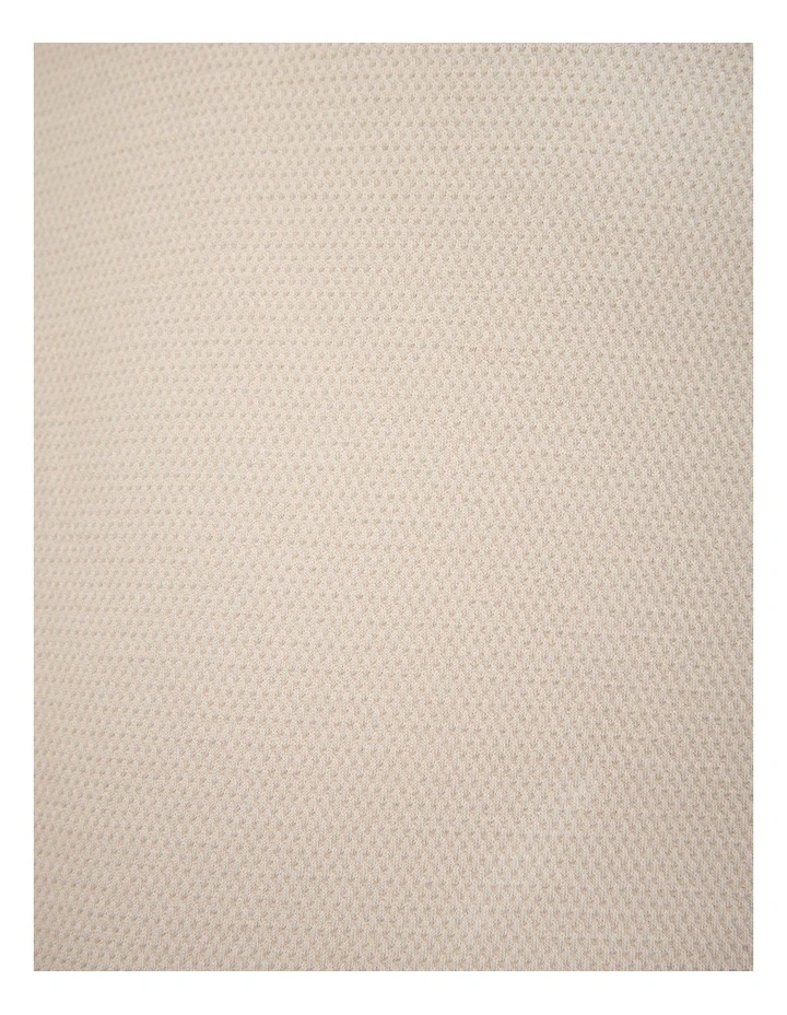 Textured Zip Collar Polo in Natural image 6