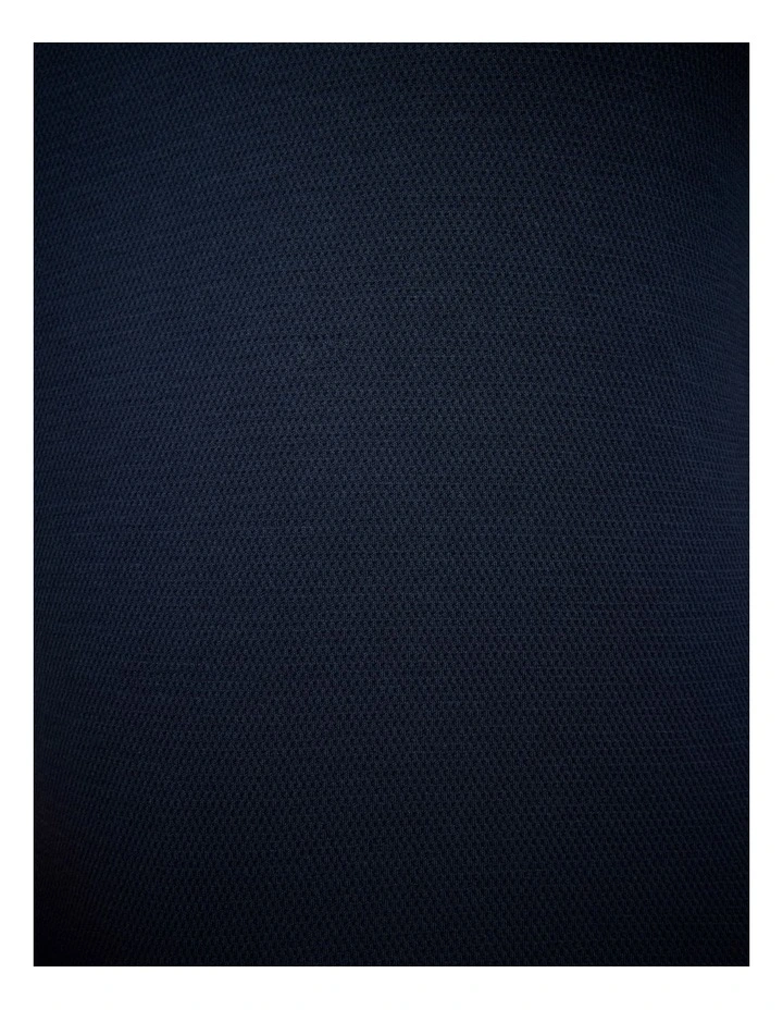 Textured Zip Collar Polo in Navy image 6