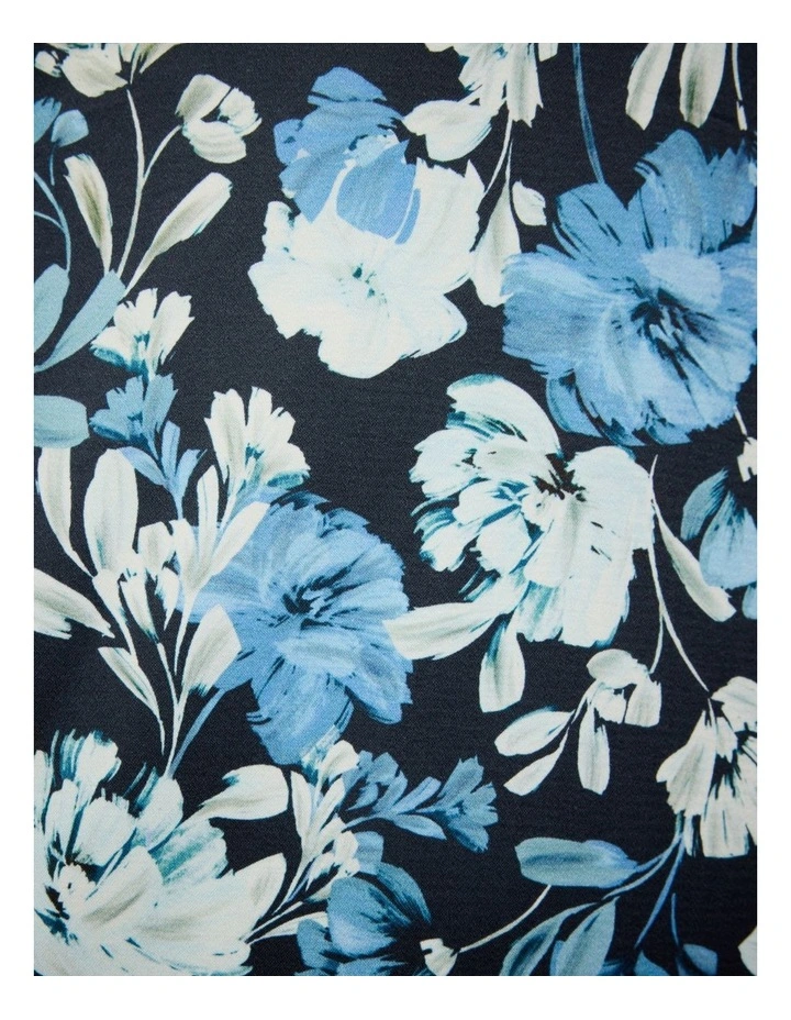 Painted Floral Short Sleeve Shirt in Blue image 6
