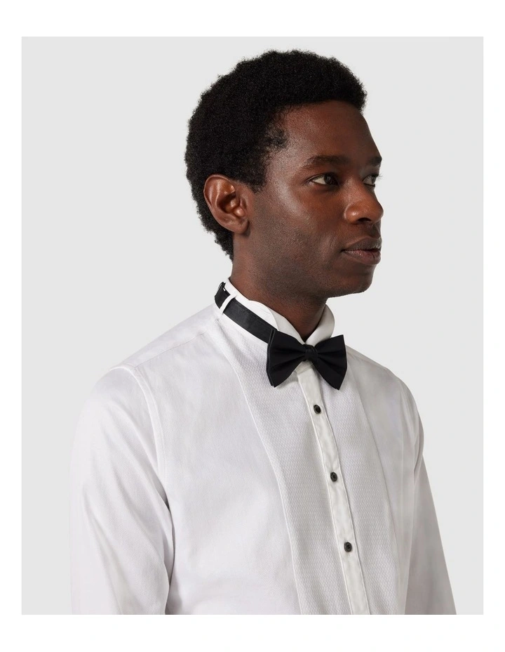 Long Sleeve Fly Collar Shirt in White image 3