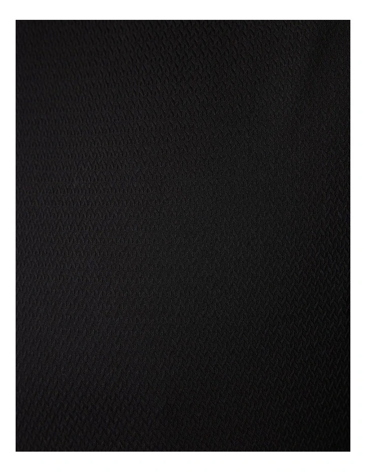 Slim Fit Long Sleeve Textured Dress Shirt in Black image 7