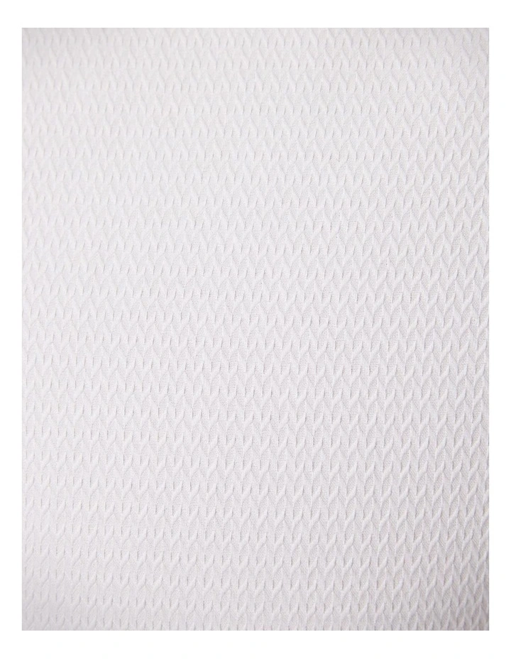 Slim Fit Long Sleeve Textured Dress Shirt in White image 7