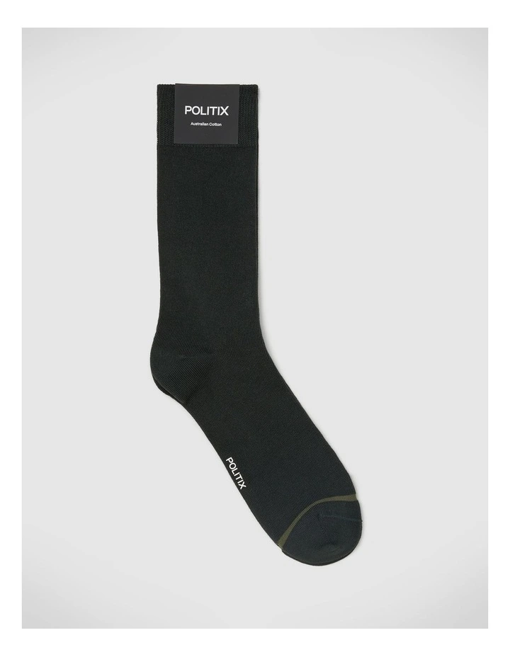 Australian Cotton Blended Sock in Dark Khaki image 1