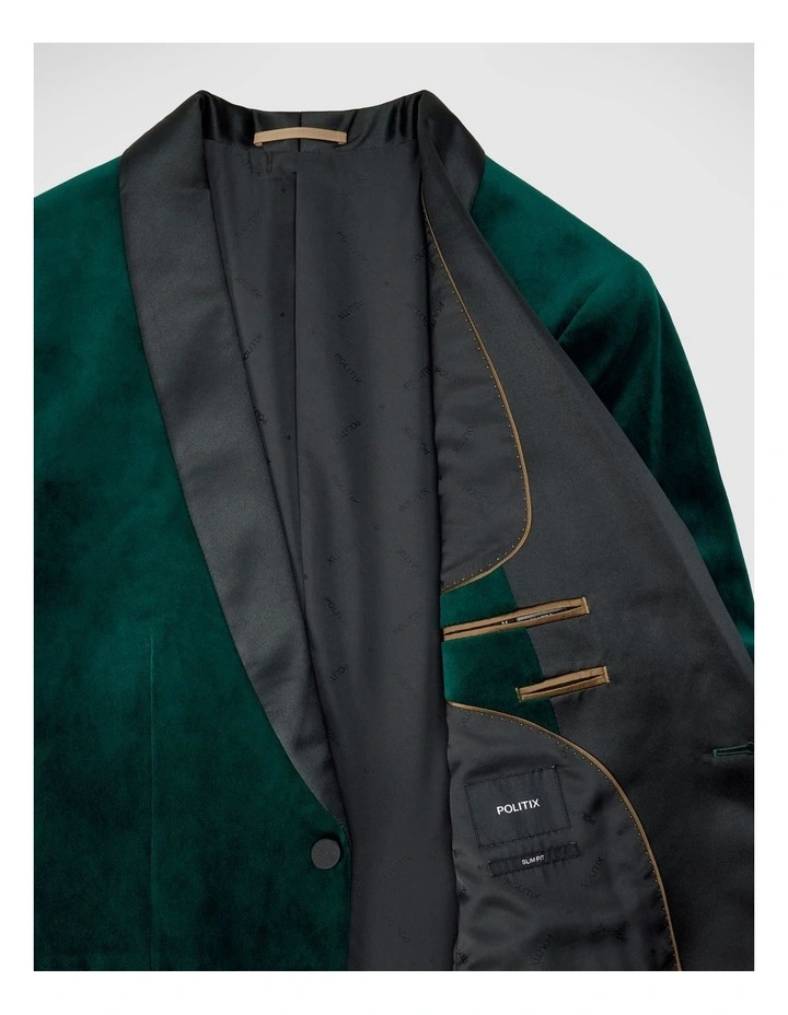 Black Tie Velvet Tuxedo in Emerald image 7