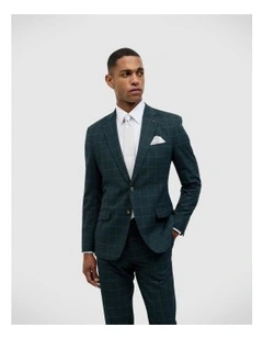 Sebastian Windowpane Check Tailored Jacket in Khaki Windowpane