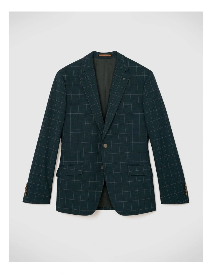 Sebastian Windowpane Check Tailored Jacket in Khaki Windowpane image 2