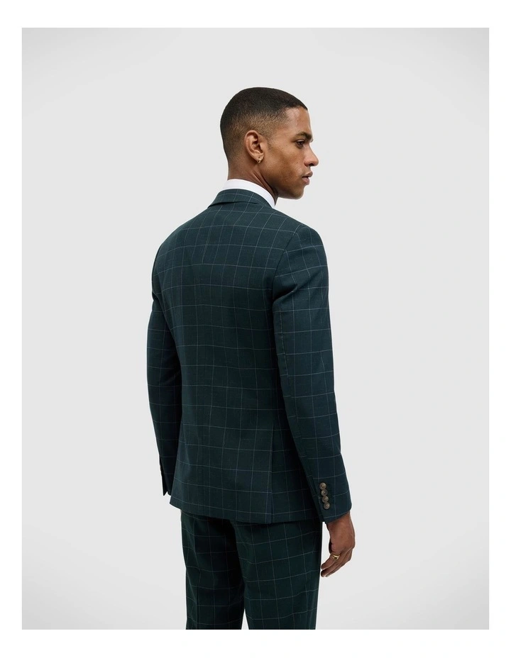 Sebastian Windowpane Check Tailored Jacket in Khaki Windowpane image 5