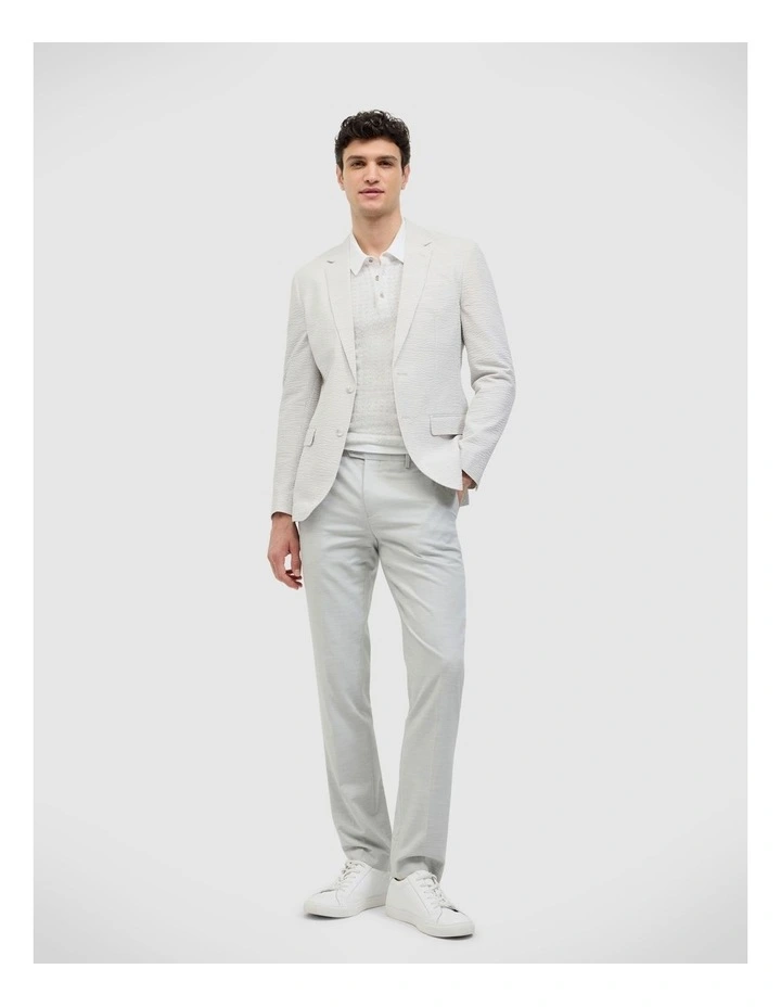 Striped Seersucker Blazer in Light Grey image 3