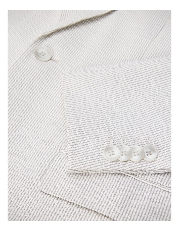 Striped Seersucker Blazer in Light Grey image 6