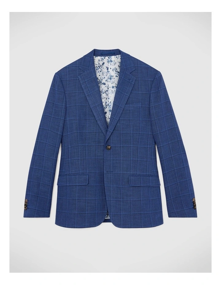 Windowpane Check Blazer in Blue image 2