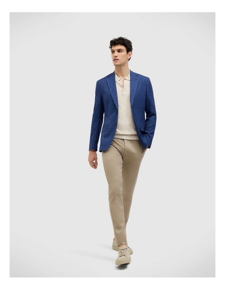 Windowpane Check Blazer in Blue image 3