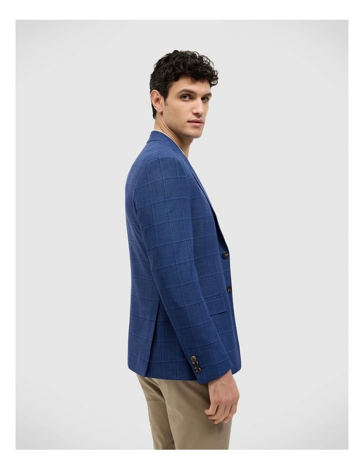 Windowpane Check Blazer in Blue image 5