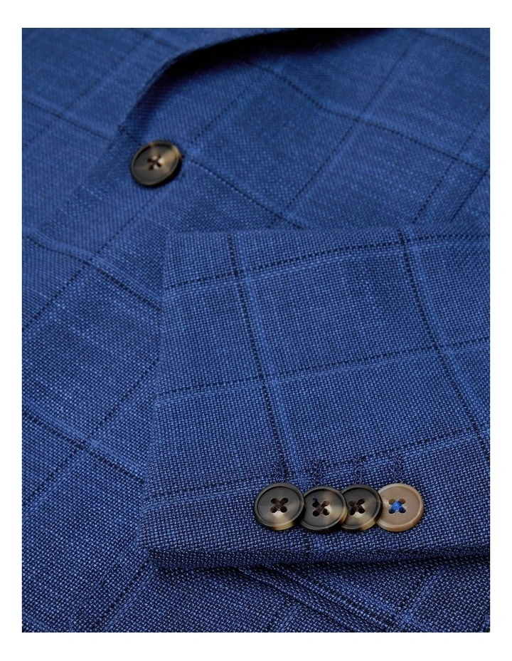 Windowpane Check Blazer in Blue image 6