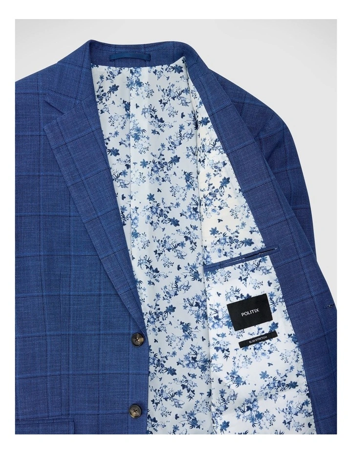 Windowpane Check Blazer in Blue image 7