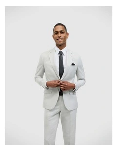 Prince Of Wales Check Tailored Jacket in Grey Check