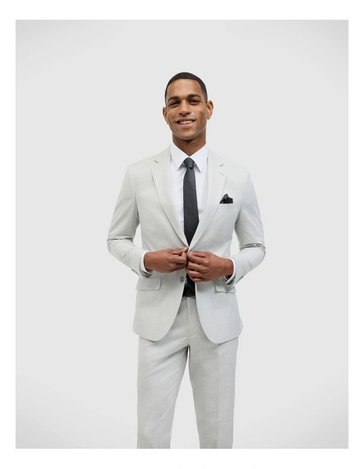 Prince Of Wales Check Tailored Jacket in Grey Check image 1