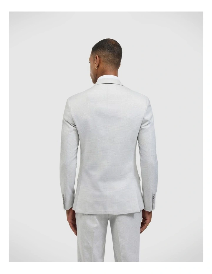 Prince Of Wales Check Tailored Jacket in Grey Check image 5