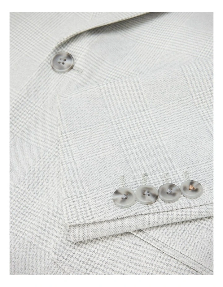 Prince Of Wales Check Tailored Jacket in Grey Check image 6