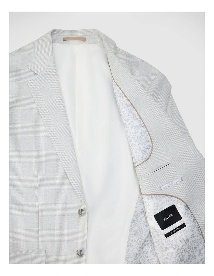 Prince Of Wales Check Tailored Jacket in Grey Check image 7