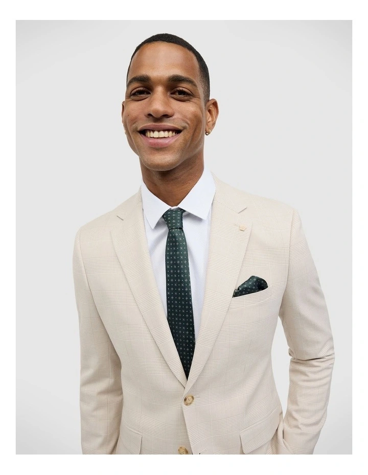 Prince Of Wales Check Tailored Jacket in Natural Check image 1