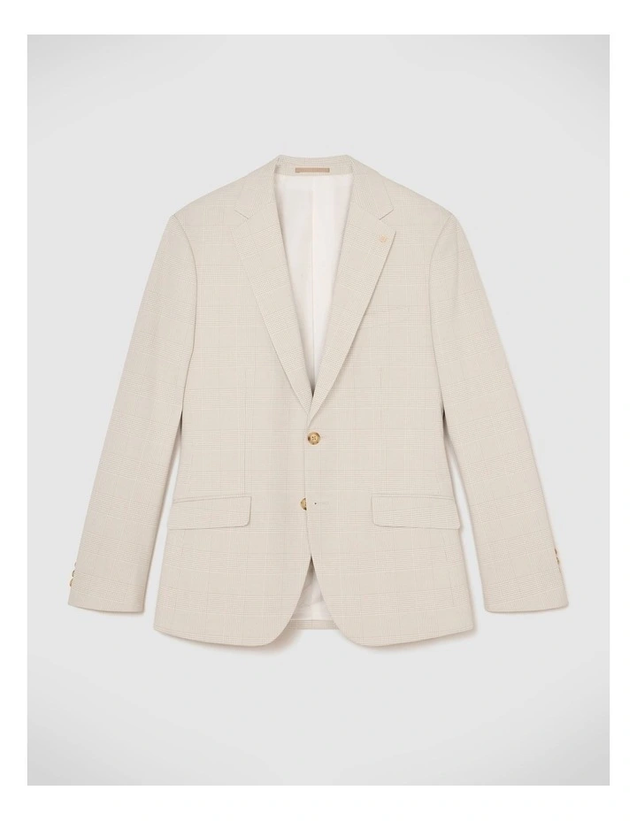 Prince Of Wales Check Tailored Jacket in Natural Check image 2