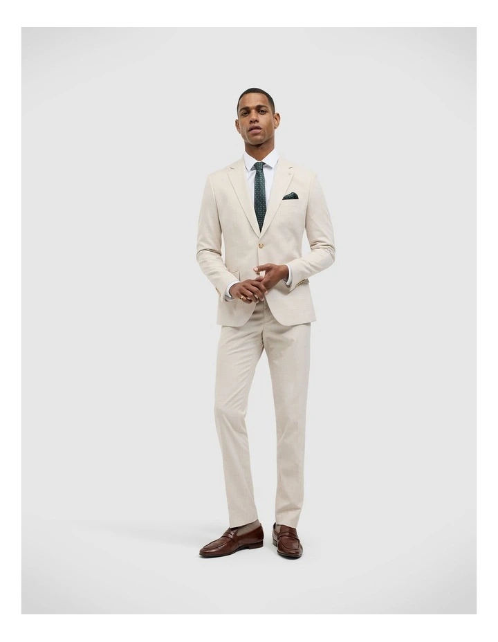 Prince Of Wales Check Tailored Jacket in Natural Check image 3