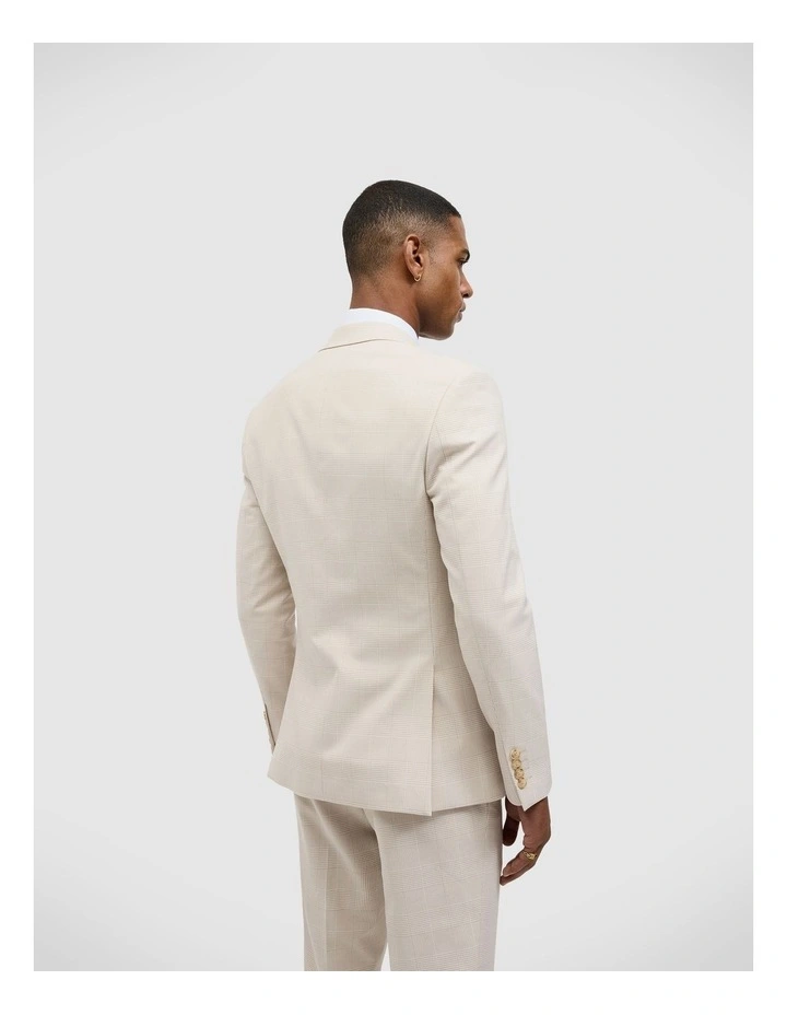 Prince Of Wales Check Tailored Jacket in Natural Check image 5