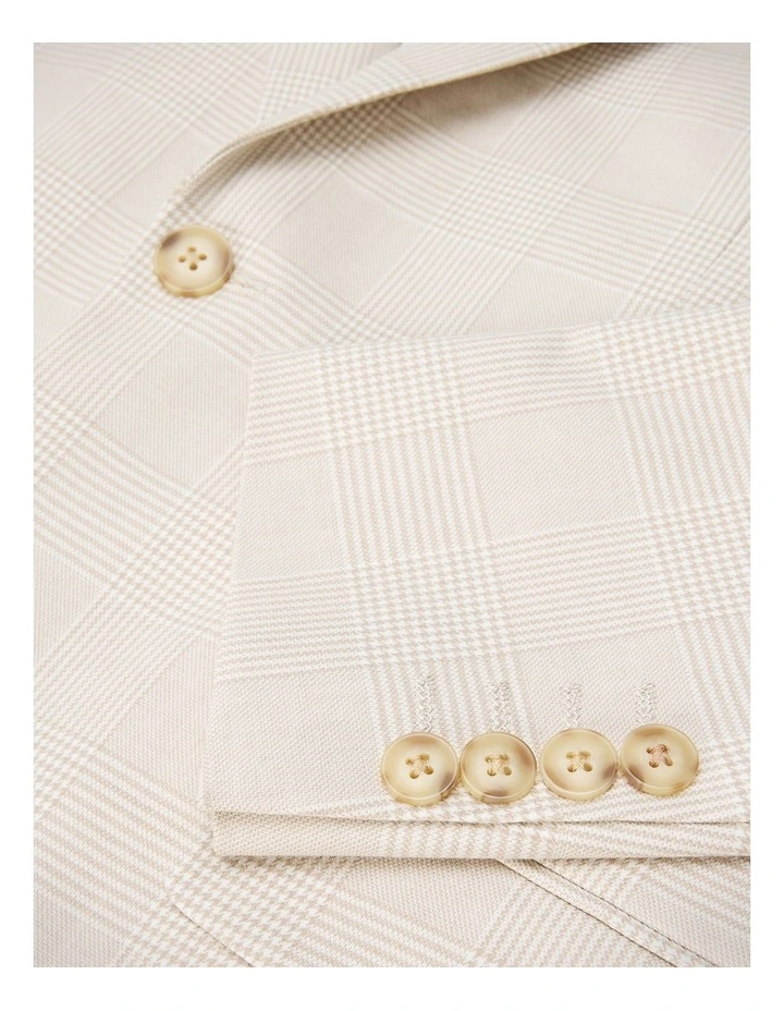 Prince Of Wales Check Tailored Jacket in Natural Check image 6