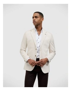 Knitted Blazer in Stone