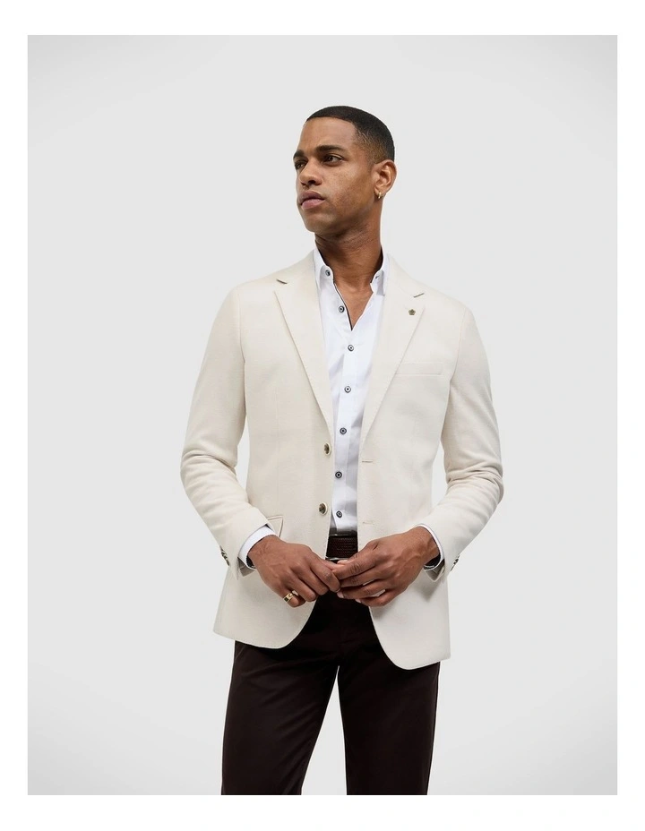 Knitted Blazer in Stone image 1