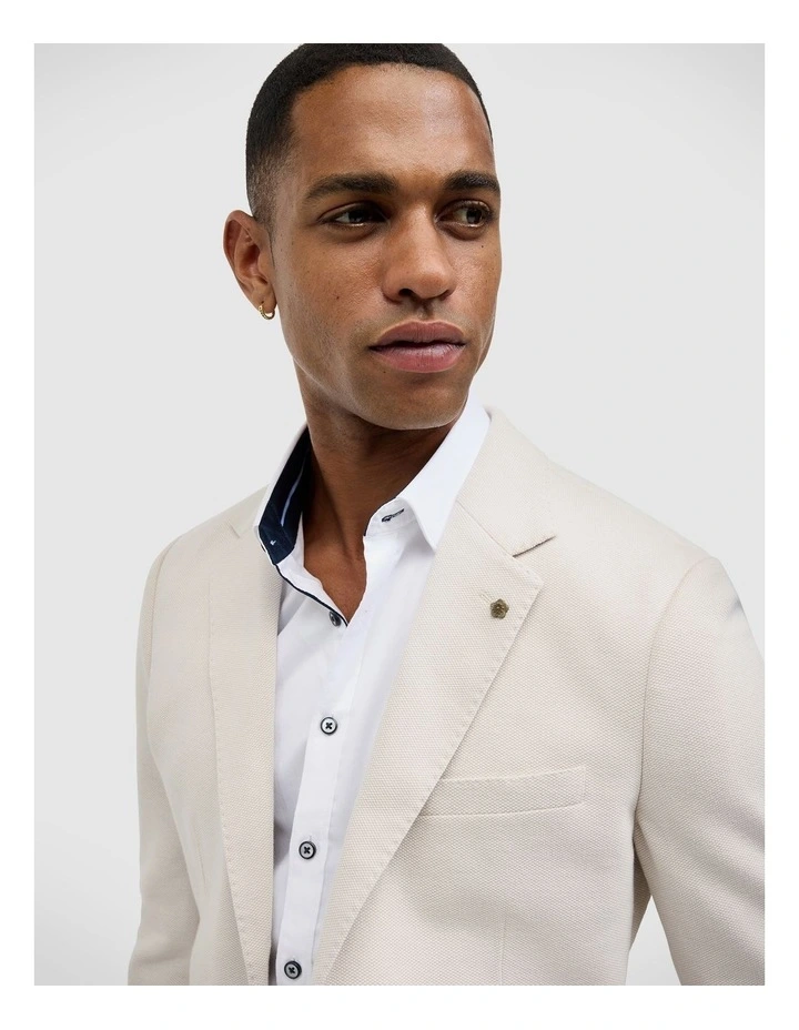 Knitted Blazer in Stone image 4