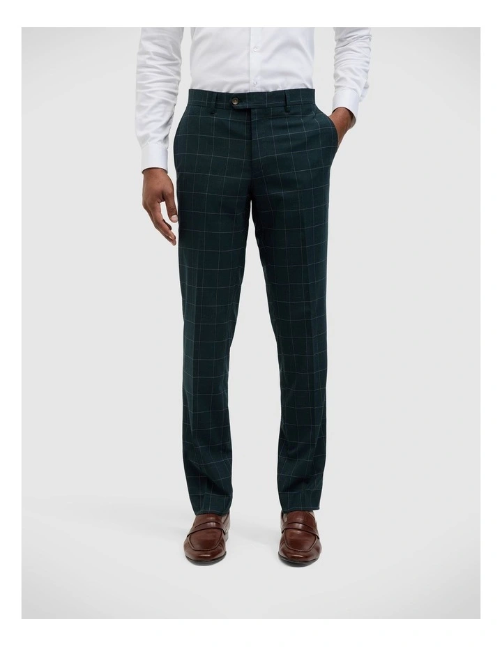 Sebastian Windowpane Check Tailored Pant in Khaki Windowpane image 3