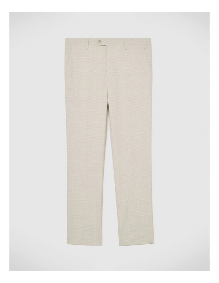 Prince Of Wales Check Tailored Suit Pant in Natural Check image 2
