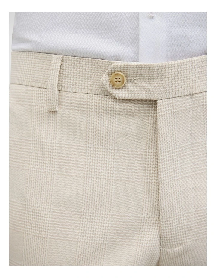 Prince Of Wales Check Tailored Suit Pant in Natural Check image 4