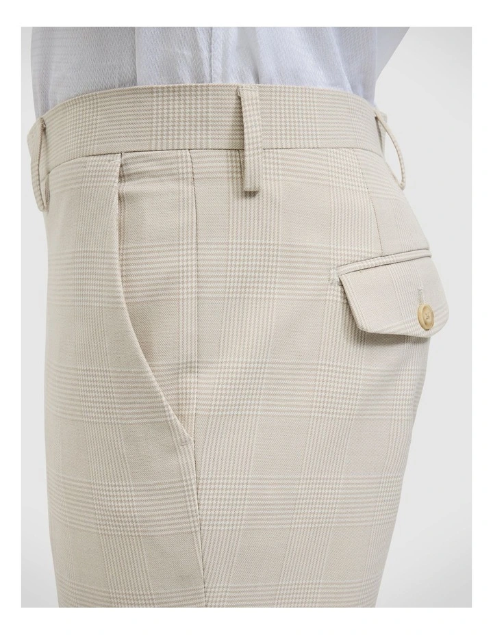 Prince Of Wales Check Tailored Suit Pant in Natural Check image 6