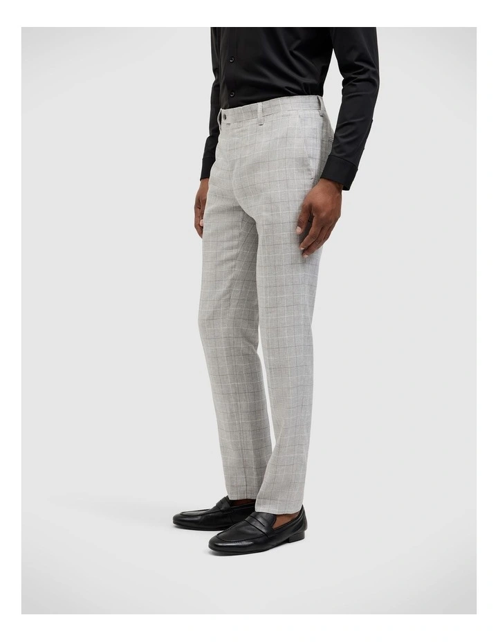 Windowpane Check Tailored Pant in Grey image 1