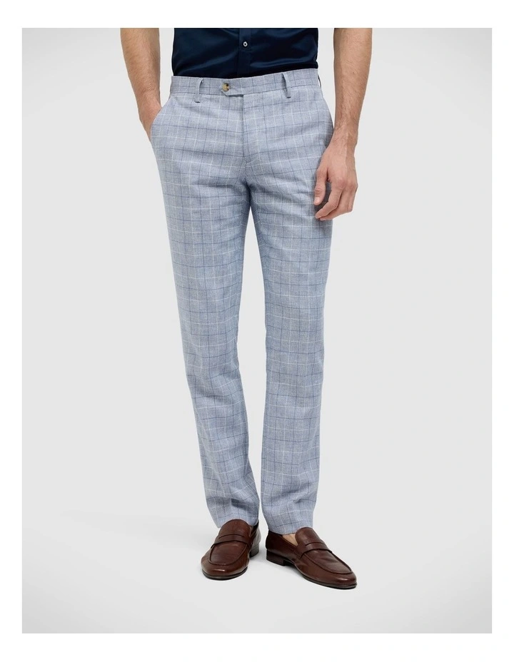 Windowpane Check Tailored Pant in Blue image 1