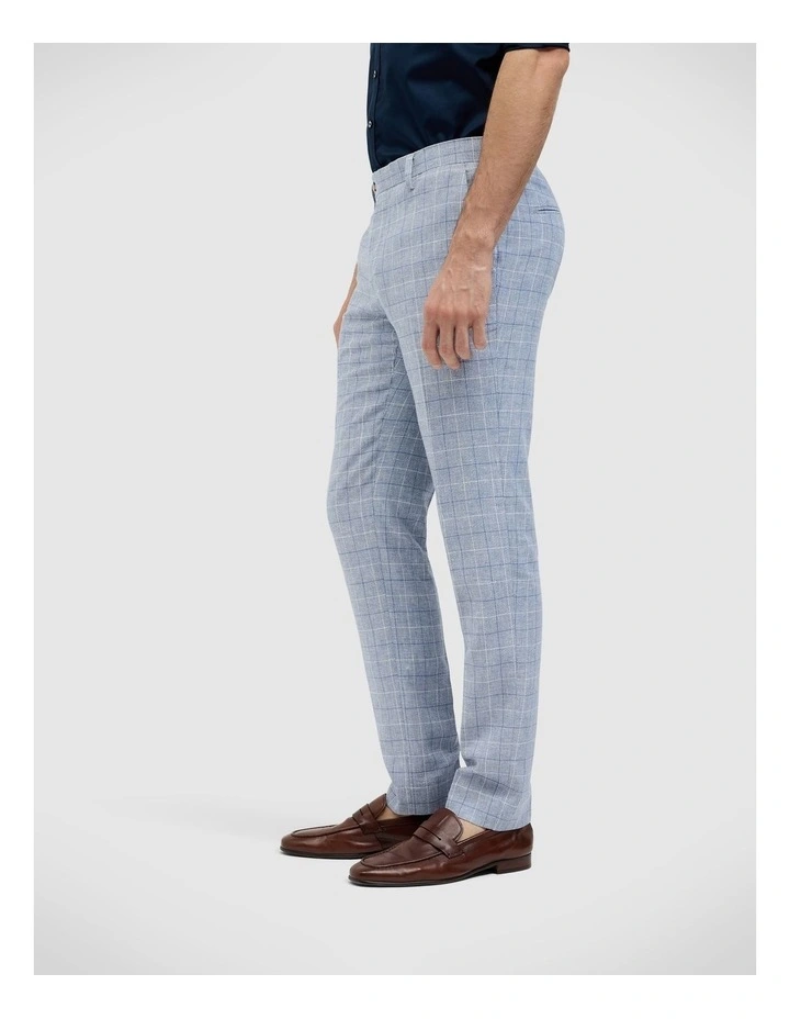 Windowpane Check Tailored Pant in Blue image 3