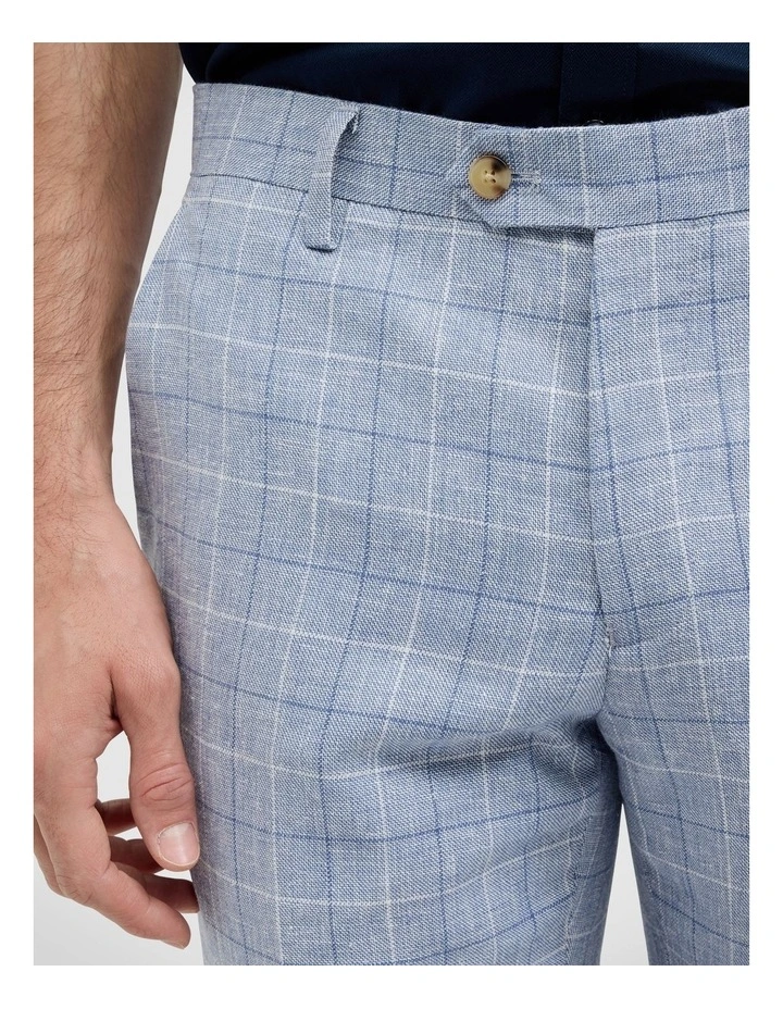 Windowpane Check Tailored Pant in Blue image 4