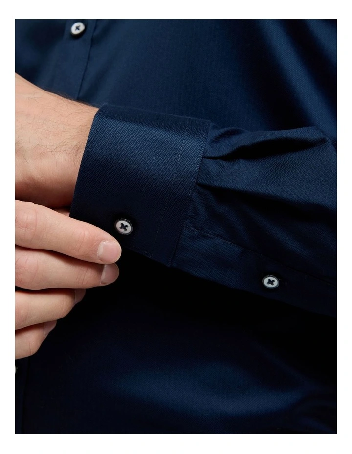 Accent Stretch Long Sleeve Shirt in Navy image 5