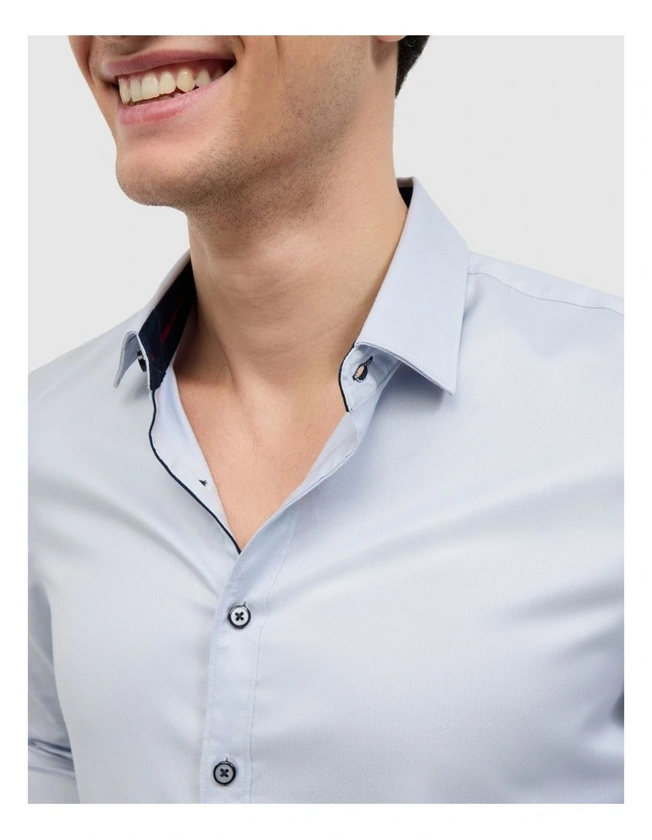 Accent Stretch Long Sleeve Shirt in Light Blue image 5