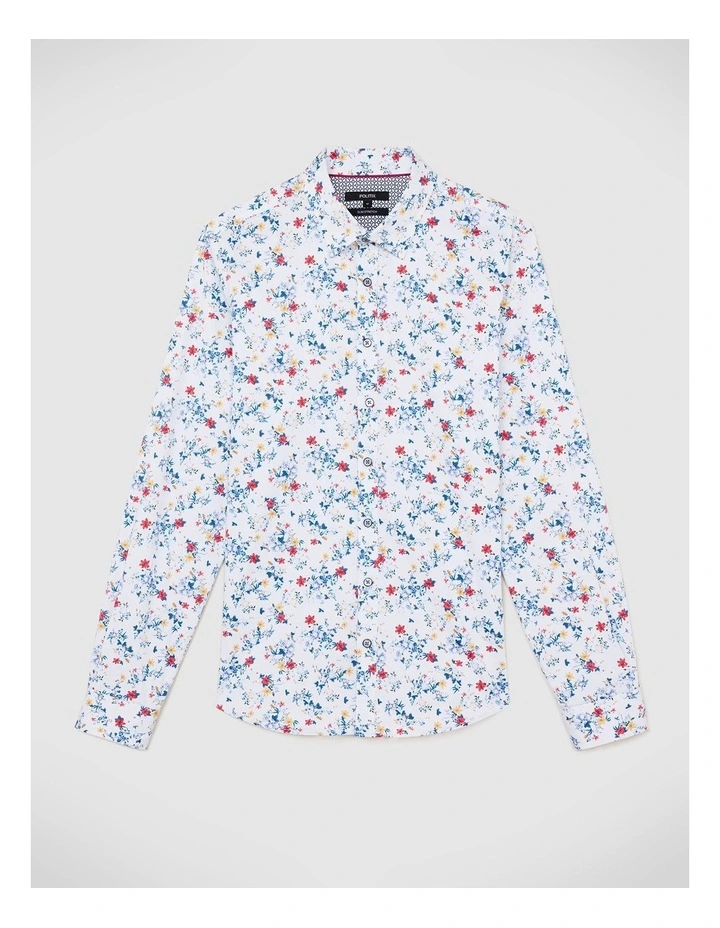 Fusion Floral Long Sleeve Shirt in Blue image 2